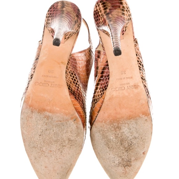 Jimmy Choo Snakeskin Slingback Pumps - Picture 5 of 5